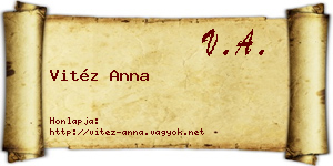 Vitéz Anna névjegykártya