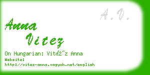 anna vitez business card